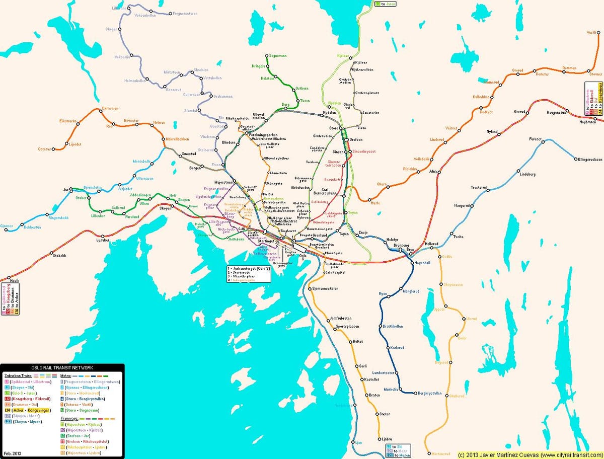 வரைபடம் நார்வே மெட்ரோ