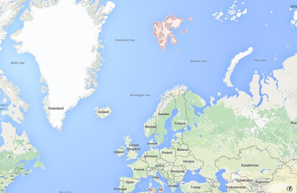 spitsbergen நார்வே வரைபடம்