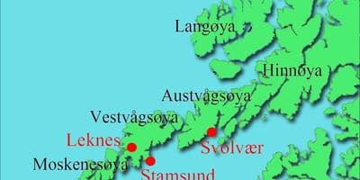 Lofoten தீவுகள் நார்வே வரைபடம்