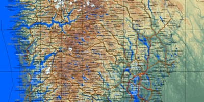 விரிவான வரைபடம் தெற்கு நார்வே