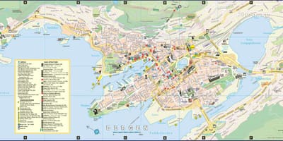 Bergen நோர்வே நகரம் வரைபடம்